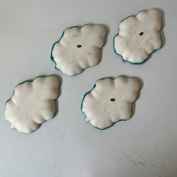 Dishes Celadon Blue Green Crackle Leaf Shape Japanese Ceramic  4.5x 4" - Picture 4 of 9